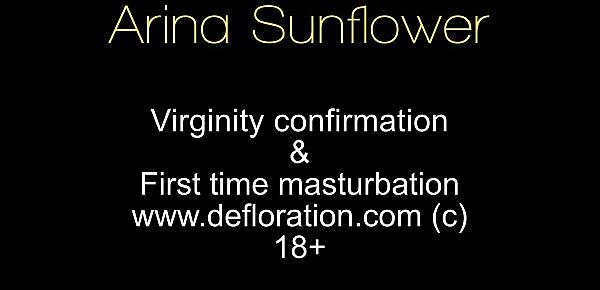  Arina Sunflower virginity confirmation and masturbation.